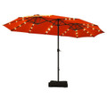 15-Foot Solar LED Double Patio Umbrella with Crank product image