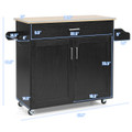 Rolling Kitchen Island Cart with Towel and Spice Rack product image
