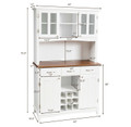 White Buffet and Hutch Kitchen Storage Cabinet product image