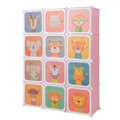 Kids' 12-Cube Wardrobe Closet with Hanging Section & Doors product image