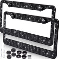 Zone Tech Shiny Bling Rhinestone License Plate Frame (2-Pack) product image