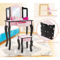 Kids' Vanity Set with Tri-Folding Mirror & Leopard Print product image