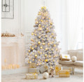 Unlit Artificial 7.5Ft Silver Tinsel Christmas Tree product image