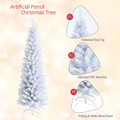 6-Foot Artificial White Christmas Pencil Tree with Folding Metal Stand product image