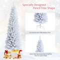 6-Foot Artificial White Christmas Pencil Tree with Folding Metal Stand product image