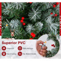 5 to 9-Foot Artificial Pre-Lit Snow-Flocked Christmas Trees with Pine Cones product image