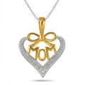 Diamond Accent "Mom" Pendant with Bow and Heart product image
