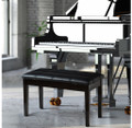 Solid Wood Faux-Leather Padded Piano Bench product image