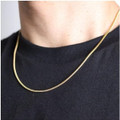 .925 Sterling Silver 18K Gold-Plated Italian-Made Octagon Mirror Snake Chain product image