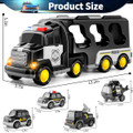 TEMI Police Truck Toys 5-in-1 Friction Power Emergency Vehicle Police Car Toy Carrier Truck Toys for Kids Ages 3+ product image