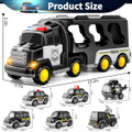 TEMI Police Truck Toys 7-in-1 Friction Power Emergency Vehicle Police Car Toy Carrier Truck Toys for Kids Ages 3+ product image