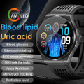 Newest Smart Watch Bluetooth Call Amoled Screen Ecg Blood Sugar Uric Acid Blood Lipid Body Temperature Radiation Level Color Black product image