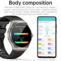 Newest Smart Watch Bluetooth Call Amoled Screen Ecg Blood Sugar Uric Acid Blood Lipid Body Temperature Radiation Level Color Black product image