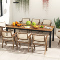 8-Person Outdoor 79-Inch Acacia Wood Patio Table with Umbrella Hole product image