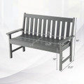 All-Weather HDPE 2-Person Garden Bench with Backrest and Armrests product image