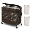 110L 2-Section Laundry Hamper with 2 Removable & Washable Liner Bags product image