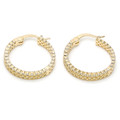 Gold-Filled High-Polish Nugget Hoop Earrings with Micro Pavé Setting product image