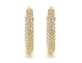 Gold-Filled High-Polish Nugget Hoop Earrings with Micro Pavé Setting product image