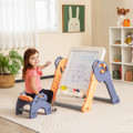 Kids' 6-in-1 Art Easel with Reversible Building Block Tabletop & Chair product image
