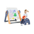 Kids' 6-in-1 Art Easel with Reversible Building Block Tabletop & Chair product image