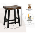 24/29-Inch Solid Wood Saddle-Seat Stools (Set of 2) product image