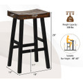 24/29-Inch Solid Wood Saddle-Seat Stools (Set of 2) product image