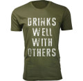 Men’s ‘Drinks Well with Others’ Funny T-Shirt product image