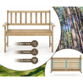 2-Person Outdoor Teak Wood Garden Bench with Backrest and Armrests product image
