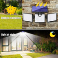 Solar Motion Sensor Light 266 LED Waterproof Luces with 3 Adjutable Head Wide Angle for Outside Garage Yard Patio product image