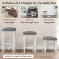 3-Height Square Saddle Stools with Footrests & Padded Seats (Set of 2) product image
