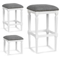 3-Height Square Saddle Stools with Footrests & Padded Seats (Set of 2) product image