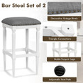 3-Height Square Saddle Stools with Footrests & Padded Seats (Set of 2) product image