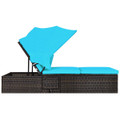 Rattan Lounge Chair with Adjustable Canopy product image