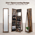 Standing Lockable Jewelry Storage Organizer with Full-Length Mirror product image