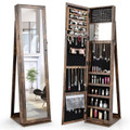 Standing Lockable Jewelry Storage Organizer with Full-Length Mirror product image