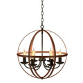 Rustic Vintage 6-Light Orb Chandelier with Bronze Finish product image