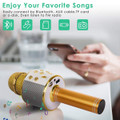 Wireless Bluetooth Kids Karaoke Microphone, 5 in 1 Portable Handheld Microphone with Adjustable Remix FM Radio for Boys Girls Birthday (Golden) product image