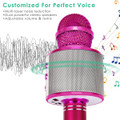 Wireless Bluetooth Kids Karaoke Microphone, 5 in 1 Portable Handheld Microphone with Adjustable Remix FM Radio for Boys Girls Birthday (Rose Red) product image