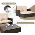 Patio Rattan Daybed with 4-Level Adjustable Backrest & Retractable Side Tray product image