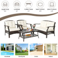 4-Piece Outdoor Rattan Conversation Set with Protective Cover product image