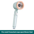 5 Modes Adjustable Showerhead Large Spout Boost One-key Stop Water High Pressure Shower for Bathroom Accessories Color Light Green product image