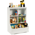 Kids' 3-Tier Multi-Functional Bookcase with 5 Open Storage Compartments product image