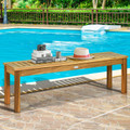 52-Inch Outdoor Acacia Wood Dining Bench Chair (1- or 2-Pack) product image