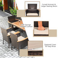 7-Piece Rattan Patio Dining Set with Stackable Chairs & Umbrella Hole product image