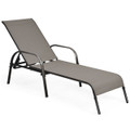 Outdoor Patio Lounge Chair Chaise Fabric with Adjustable Recliner product image
