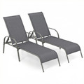 Outdoor Patio Lounge Chair Chaise Fabric with Adjustable Recliner product image