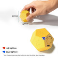 Rotating Timer for Desktop, 11 Preset Rechargeable Dodecagon Timer, Sound Vibration, Mute, Spin Timer, Kitchen,Yellow product image