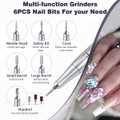 45000RPM Nail Drill Machine Electric Portable Nail File Rechargeable Nail Sander for Gel Nails Polishing for Home Manicure Salon,Colorful White product image