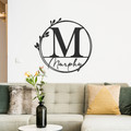 Personalized Metal Floral Leaves Outdoor Monogram Wreath product image