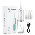 Portable Oral Irrigator Dental Water Flosser USB Rechargeable Water Jet Floss Tooth Pick 4 Jet Tip 220ml 3 Modes product image